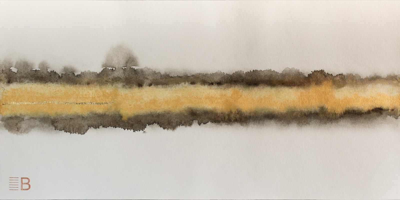 Ein intensiv strahlendes Goldband durchzieht die Bildfläche.